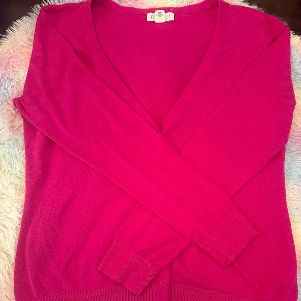 Pink button down cardigan gently used